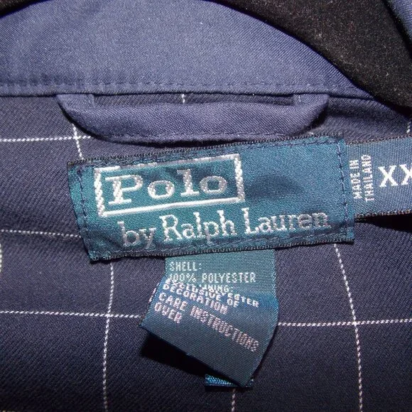 Polo Ralph Lauren Jacket Mens XXL Blue Harrington Plaid Lined Vintage - Picture 13 of 14